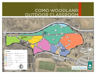 map of the como woodland outdoor classroom